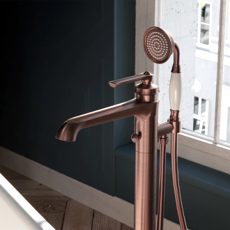 Omnires ARMANCE AM5233ORB stojící vanová baterie, starožitná měď