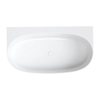 Omnires VALENCIA M+ přisazená vana ke stěně, 158 x 86 cm, bílý lesk VALENCIAWPBP