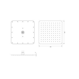Omnires Slimline sprchová hlavice, 25 × 25 cm, chrom/bílá lesk WG225-OCRB