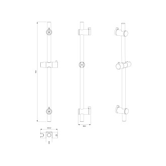 Omnires  DR10CR Sprchová tyč, chrom