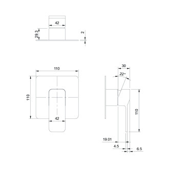 Omnires SLIDE SL7745CR sprchová podomítková baterie, chrom