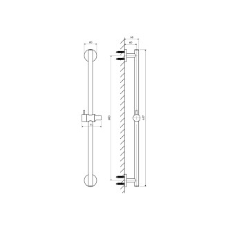 Omnires Sprchová tyč, 66cm, bílá matná DR12WM
