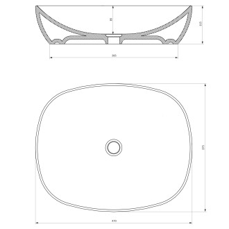 Omnires PORLAND PORTLAND475BP Umyvadlo na desku, litý mramor 46,5x48, bílá