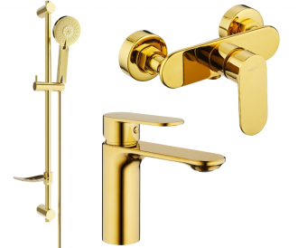 Sprchový set Mexen Milo DF40, zlatý - 71304DF40-50