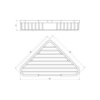 Omnires UNI UN3601CR Sprchová rohová police, chrom