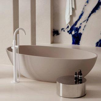 Omnires Y vysoká volně stojící vanová baterie matná bílá Y1233-SWM