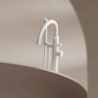 Omnires Y vysoká volně stojící vanová baterie matná bílá Y1233-SWM