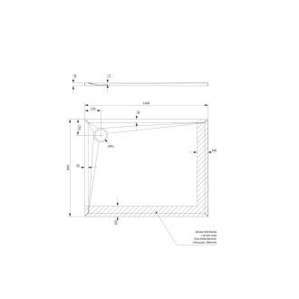 Omnires STONE sprchová vanička s kamennou strukturou, 80 x 120 cm, černý mat STONE80-120BL