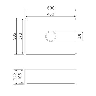 Omnires CORONA CORONA500BP Umyvadlo na desku, litý mramor 50x39, bílá