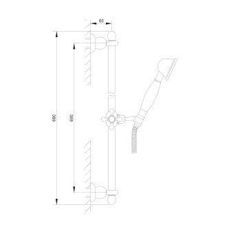 Omnires ART DECO posuvná sprchová sada, kartáčovaná antická měď ARTDECO-SORB