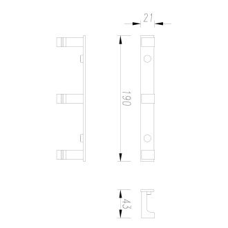 Omnires UNI trojitý háček, chrom lesk UN10130-KCR