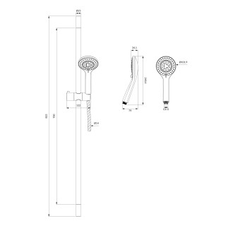 Omnires YOSEMITE YOSEMITE-SBL sprchový set, černá mat