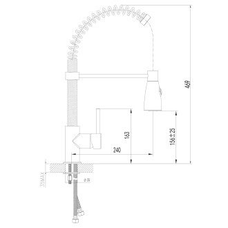 Omnires X2 kuchyňská baterie, chrom lesk/černý mat X2CR