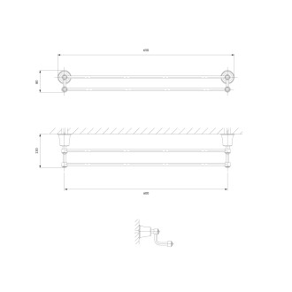 Omnires ART LINE AL53226ORB Držák na ručníky, starožitná měď