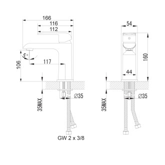 Omnires SACRAMENTO umyvadlová baterie, chrom lesk SC2310CR