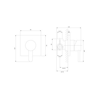 Omnires DARLING podomítková sprchová baterie, chrom lesk DA5045CR