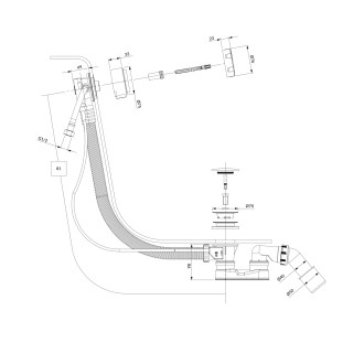 Omnires  TK132-PLUS-3.04+64-SGL Vanový sifon s napouštěním, zlatá
