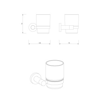Omnires MODERN PROJECT MP60320CR Držák se sklenicí, chrom
