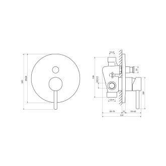 Omnires Y Y1235CP Podomítková vanová baterie, měď