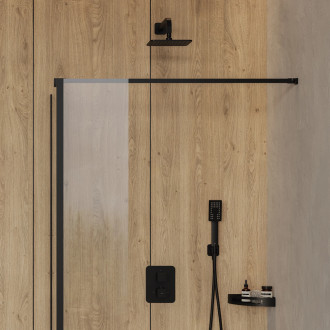 Omnires UNI UN10332BL Sprchová rohová police, černá