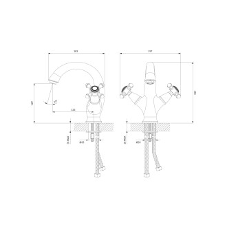 Omnires RETRO umyvadlová baterie, chrom lesk RE7210CR