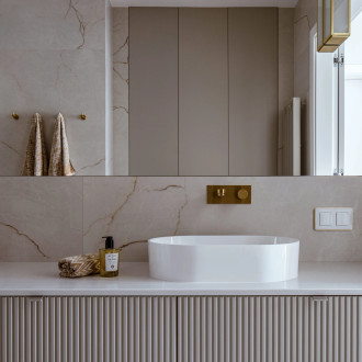 Omnires OVO M+ OVOUNBP Umyvadlo na desku 55x36cm, litý mramor, bílá lesk