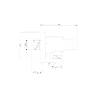 Omnires Sprchový držák s vyústěním, grafit 8873GR
