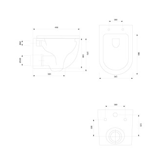 Omnires OTTAWA závěsné WC se sedátkem 49x36,5cm, bílá matná OTTAWAMWBM