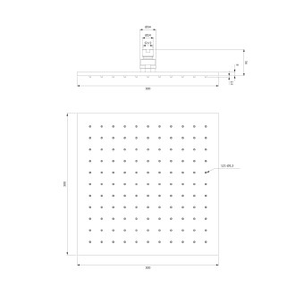 Omnires SLIMLINE WG230CR sprchová hlavice 30x30cm, chrom
