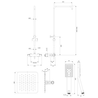 Omnires Y Y1244XMCR sprchový termostatický set, chrom