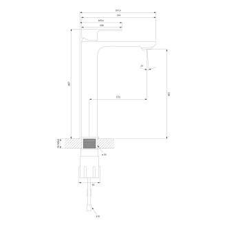 Omnires APURE vysoká umyvadlová baterie, chrom lesk AP2212CR