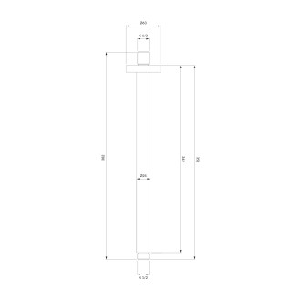 Omnires  RS21CR Stropní sprchové rameno 24cm, chrom