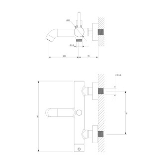 Omnires Y Y1230BL Vanová baterie, černá
