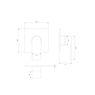 Omnires BARETTI BA7845BL Podomítková sprchová baterie, matná černá