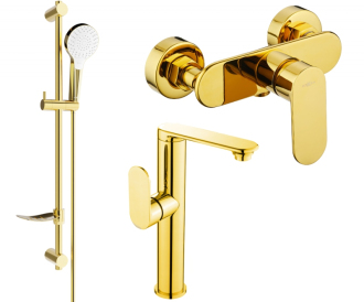 Sprchový set Mexen Milo DF05, zlatý - 713154DF05-50