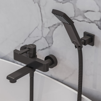 Omnires DARLING vanová baterie se sprchovou sadou, černý polomat DA5031BL