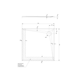 Omnires STONE sprchová vanička s kamennou strukturou, 90 x 90 cm, černý mat STONE90-KBL