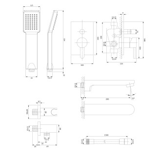 Omnires DARLING podomítkový vanový systém, chrom lesk SYSDAW01CR