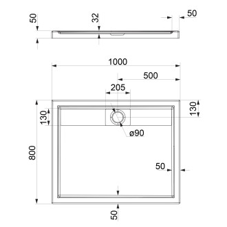 Omnires BROOKLYN akrylátová sprchová vanička, 80 x 100 cm, bílý lesk BROOKLYN80-100-PBP
