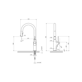 Omnires BEND BE6455GR Dřezová baterie, grafit