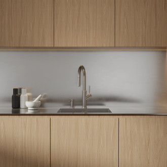 Omnires Bend kuchyňská baterie s výsuvnou výpustí kartáčovaný nikl BE6455NI