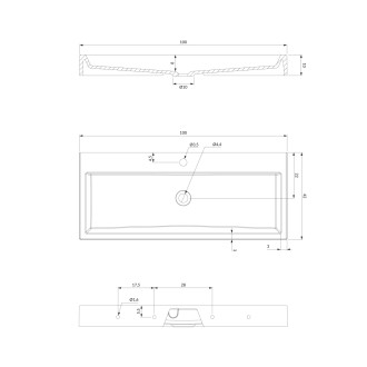 Omnires THASOS THASOS1000BP Umyvadlo 100x42, litý mramor, bílá