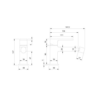 Omnires BARETTI BA7820BL Bidetová baterie, matná černá