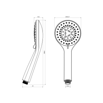 Omnires YOSEMITE ruční sprcha, kartáčovaná měď  YOSEMITE-RCPB