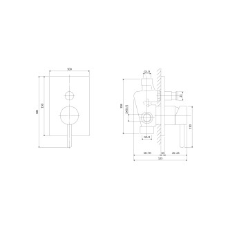 Omnires Y podomítková vanovo-sprchová baterie, chrom lesk Y1235-KCR
