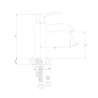 Omnires ART DECO umyvadlová baterie, kartáčovaná antická měď AD5110ORB