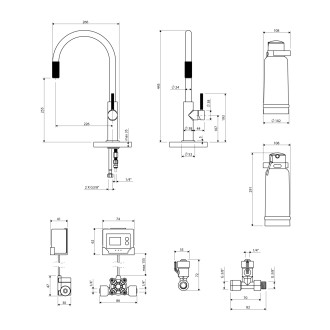 Omnires SWITCH Dřezová baterie se sadou filtru D1, zlatá  SW9057-FD1GL