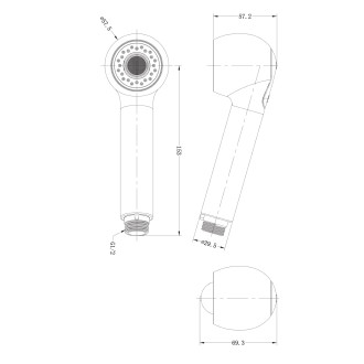 Omnires  PS07CR Dřezová sprcha, chrom