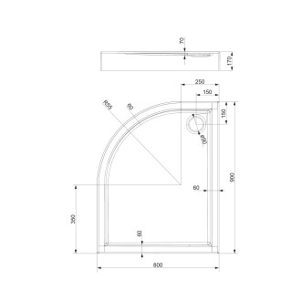 Omnires RIVERSIDE akrylátová sprchová vanička, 80 x 90 cm, bílý lesk RIVERSIDE80-90-PBP
