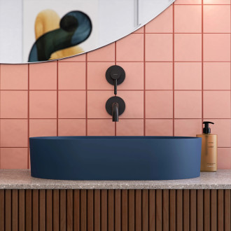 Omnires OVO M+ OVOUNMB Umyvadlo na desku 55x36cm, litý mramor, modrá